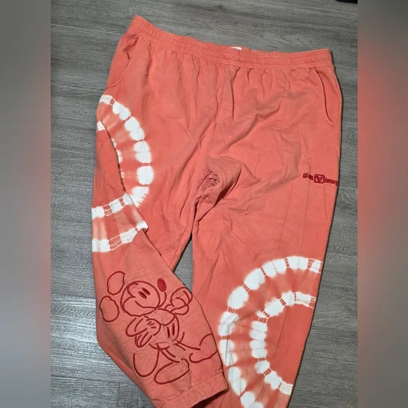 Disney Parks Walt Disney World Tye Dye Joggers Womans XXL Sweatpants Lounge - Picture 6 of 10